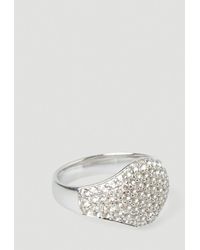 Womens Mens Jewellery Tom Wood Oval Mini Signet Ring in Silver Metallic 