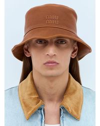 Miu Miu - Leather Bucket Hat - Lyst