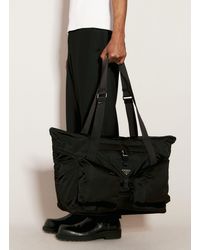 Prada - Re-nylon And Leather Travel Bag - Lyst