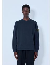 Stone Island - Crewneck Sweatshirt With Sleeve Logo Patch - Lyst