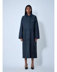 Prada - Logo Print Long Coat - Lyst