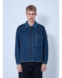 Stone Island - Zip-front Overshirt With Patch Pocket - Lyst