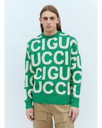 Gucci - Logo Intarsia Wool Sweater - Lyst