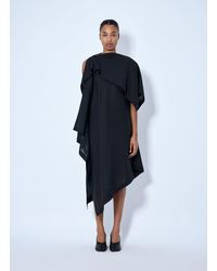 Issey Miyake - All Squares Asymmetric Draped Midi Dress - Lyst