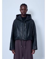 Sportmax - Hooded Leather Jacket - Lyst
