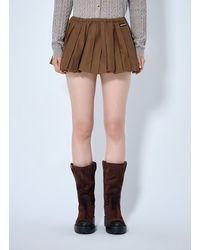 Miu Miu - Pleated Gingham Check Mini Skirt - Lyst