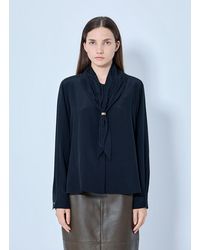 Max Mara - Silk Tie-neck Blouse - Lyst
