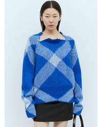 Burberry - Check Wool-blend Sweater - Lyst