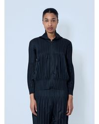 Pleats Please Issey Miyake - Pleated Zip-Up Jacket - Lyst
