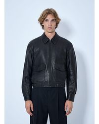 Saint Laurent - Zip-Front Leather Jacket - Lyst