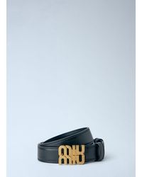 Miu Miu - Logo Buckle Leather Belt - Lyst