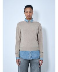 Acne Studios - Layered Knit Sweater With Denim Shirt Detail - Lyst