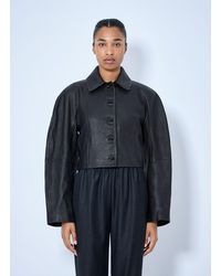 Rohe - Rounded Grain Leather Cropped Jacket - Lyst