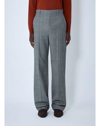 Saint Laurent - Wide-Leg Wool Blend Pants - Lyst