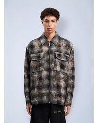 Palm Angels - Curved Logo Check Overshirt - Lyst