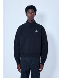 Moncler - Half-Zip Sweatshirt With Logo Patch - Lyst