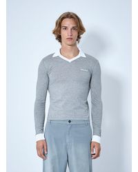 Miu Miu - Collared Long Sleeve Knit Sweater - Lyst