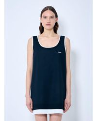Miu Miu - Knit And Poplin Mini Dress - Lyst