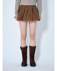 Miu Miu - Pleated Gingham Check Mini Skirt - Lyst