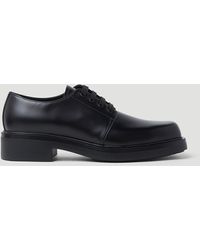 Prada - Brushed Leather Derby Shoes - Lyst