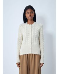 Lacoste - Cable Knit Cardigan - Lyst