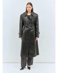Sportmax - Nappa Leather Trench Coat - Lyst