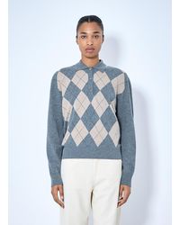 Rohe - Argyle Mouliné Polo - Lyst