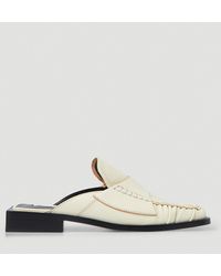 Acne Studios Studded Fur Mules in Brown | Lyst