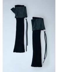 Yohji Yamamoto - Long Ribbed Leather Gloves - Lyst
