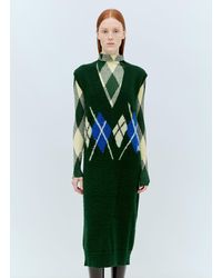 Burberry - Argyle Wool Vest Dress - Lyst