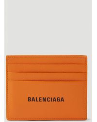Balenciaga Logo Print Card Holder - Orange