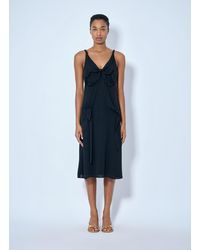 Acne Studios - Silk Midi Dress With Bow - Lyst