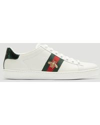 Gucci Ace Bee Embroidered Trainers - White
