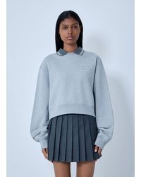 Miu Miu - Logo Motif Fleece Sweatshirt - Lyst
