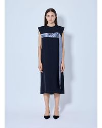 Marni - Sleeveless Midi Dress With Satin Detail - Lyst
