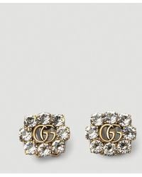 Gucci - Embellished Gg Marmont Clip-on Earrings - Lyst