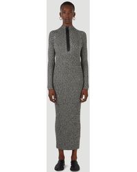 Wynn Hamlyn Zipped Knit Polo Dress - Grey