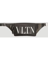 Valentino Vltn Logo Print Belt Bag In Black
