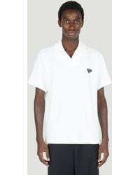Prada - Terry-cloth Logo Patch Polo Shirt - Lyst