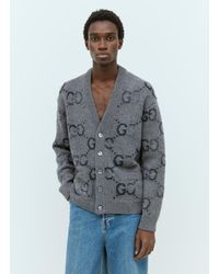Gucci - Gg Intarsia Wool-blend Cardigan - Lyst