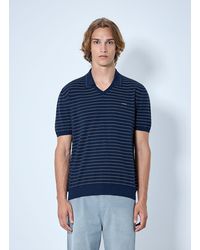 Miu Miu - Striped V-Neck Polo Shirt - Lyst