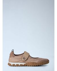 Miu Miu - Tyre Technical Fabric And Suede Ballerinas - Lyst