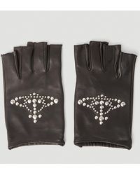 Vivienne Westwood Orb Stud Fingerless Gloves - Black