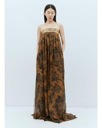 Max Mara - Floral Silk Chiffon Bustier Dress - Lyst
