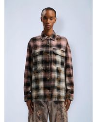 Palm Angels - Curved Logo Coated Checkshirt - Lyst