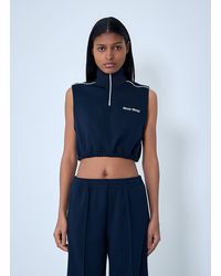 Miu Miu - Sleeveless High-Neck Crop Top - Lyst
