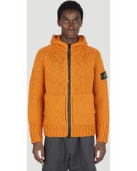 Stone Island - Wool Knit Zip Up Sweater - Lyst