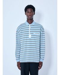 Bottega Veneta - Striped Cotton-Piqué Polo Shirt - Lyst
