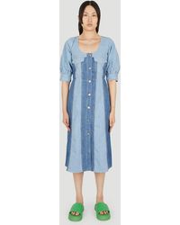 Ganni Kress Soft Denim Dress in Blue | Lyst
