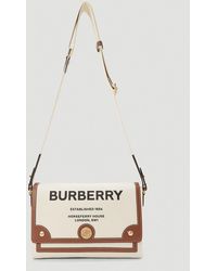 Burberry Note Canvas Shoulder Bag - Natural